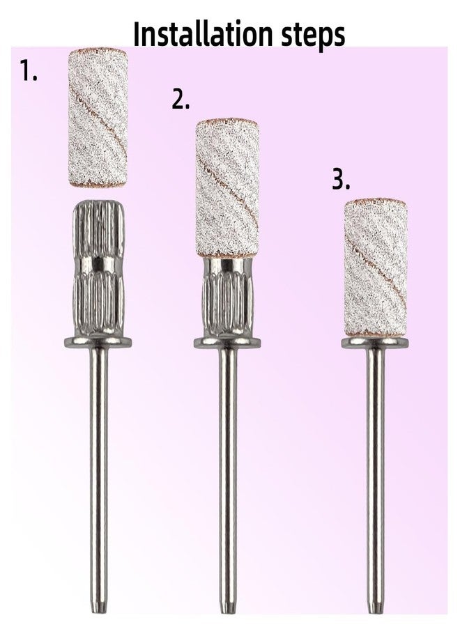 TKYZMS 100 Pcs (240 Grit White)Sanding Bands Nail Drill Bit with 0.31in diameter,Nail Drill Bits Extreme Fine Grit Sanding Band,Sanding Belt Upgrade Mandrel Bits,Professional Nail Drill Bit for Acrylic Nails - Image 5